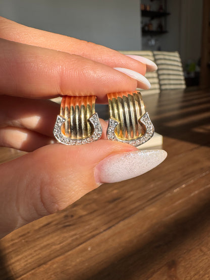 18k Buckle Earrings-clip on