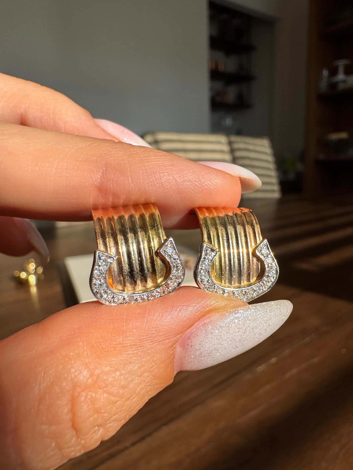 18k Buckle Earrings-clip on