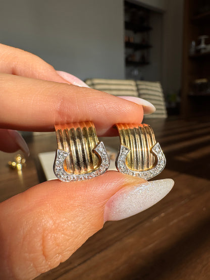 18k Buckle Earrings-clip on