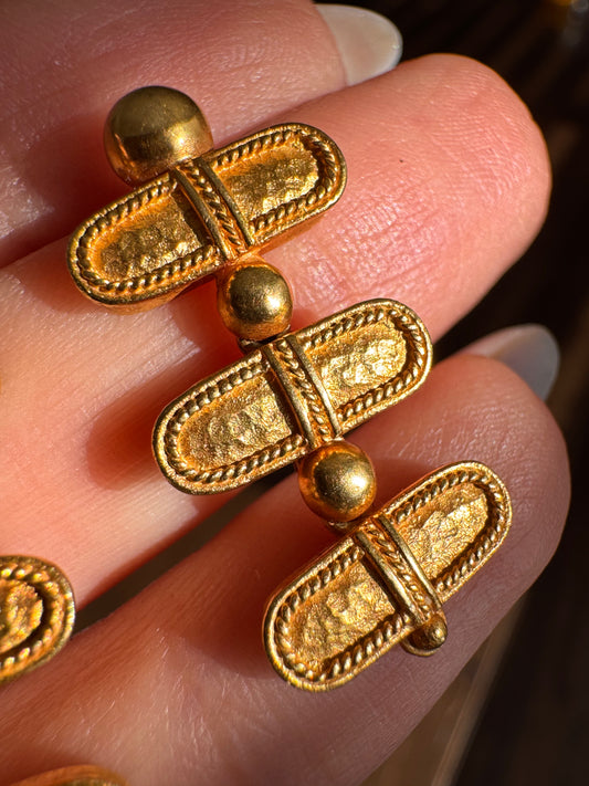 18k Three-Tier Earrings