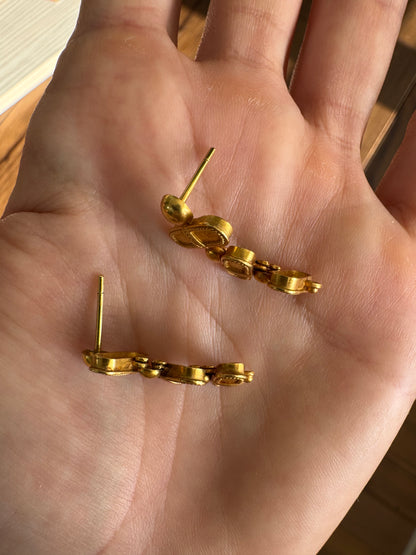 18k Three-Tier Earrings