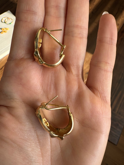 14k Panther Earrings-Omega Backs