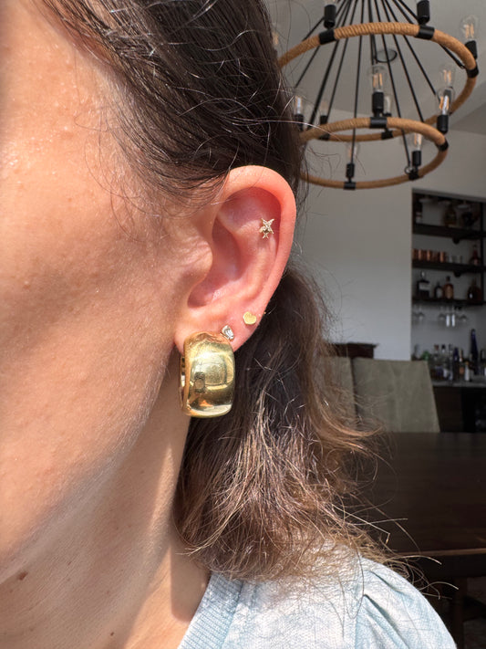 18k Chubby Hoops