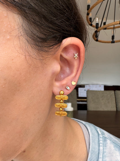18k Three-Tier Earrings