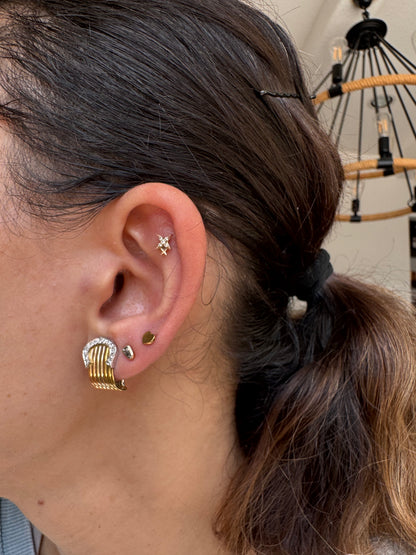 18k Buckle Earrings-clip on