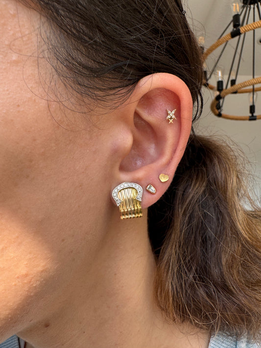 18k Buckle Earrings-clip on