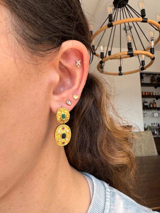 18k Handmade Gemstone Earrings