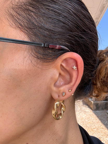 14k twist hoops
