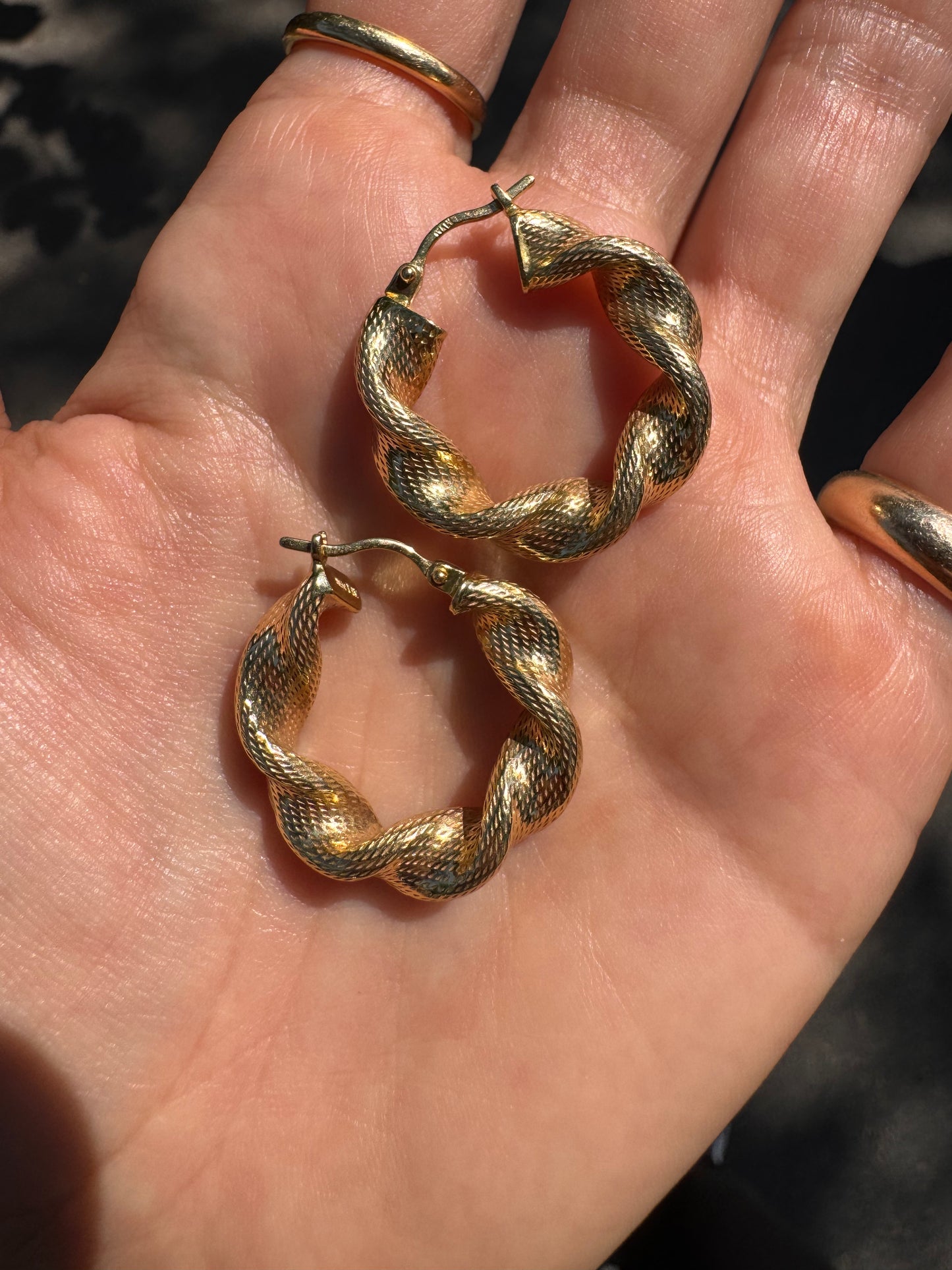 14k twist hoops