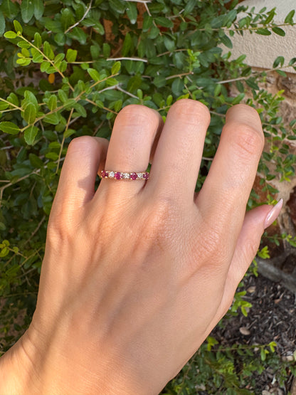 14k Ruby and Diamond Band-Size 5.75