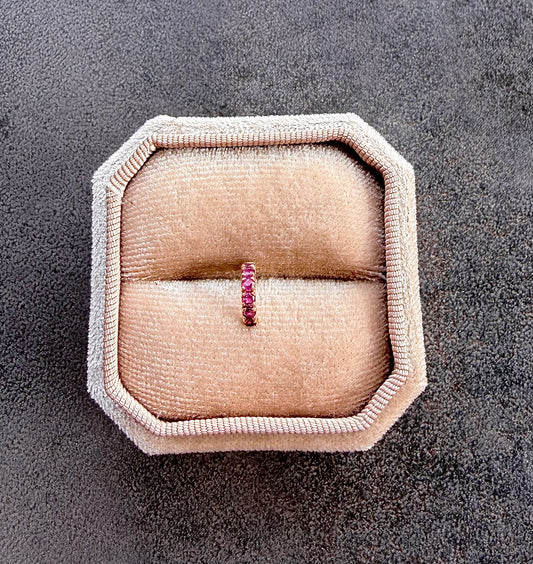 14k Ruby Half Hoop-Single Stud