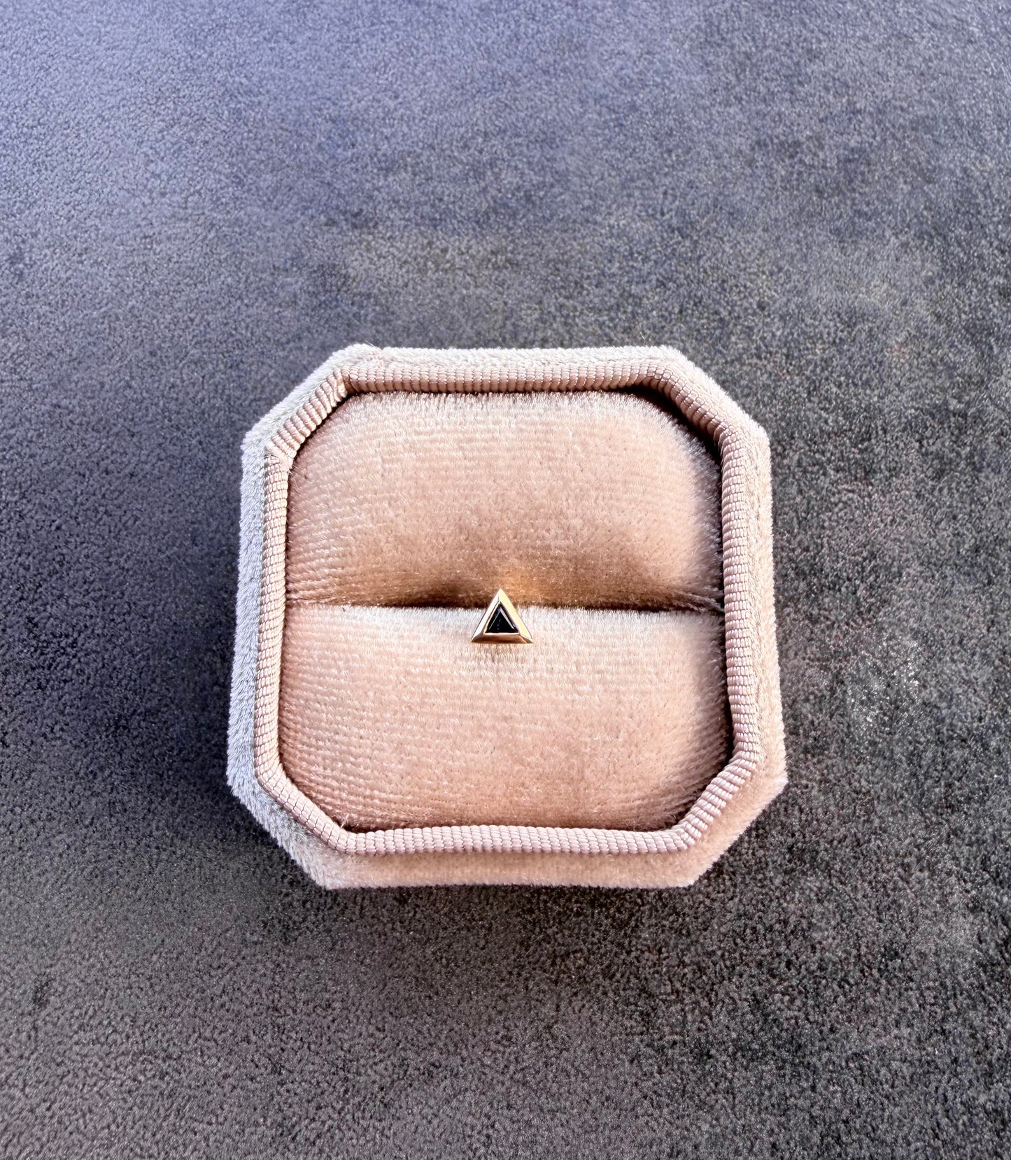 14k Sapphire Triangle Earring-Single Stud