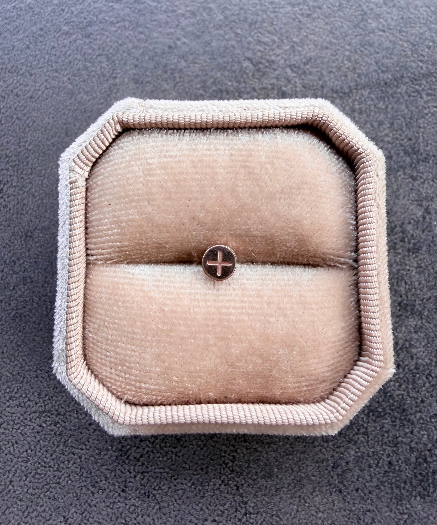 14k Rose Gold Screw, single earring