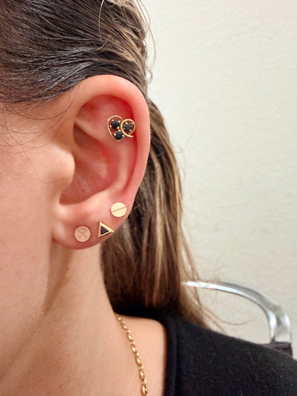 14k Rose Gold Screw, single earring