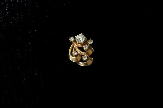 14k Diamond Swirl Charm