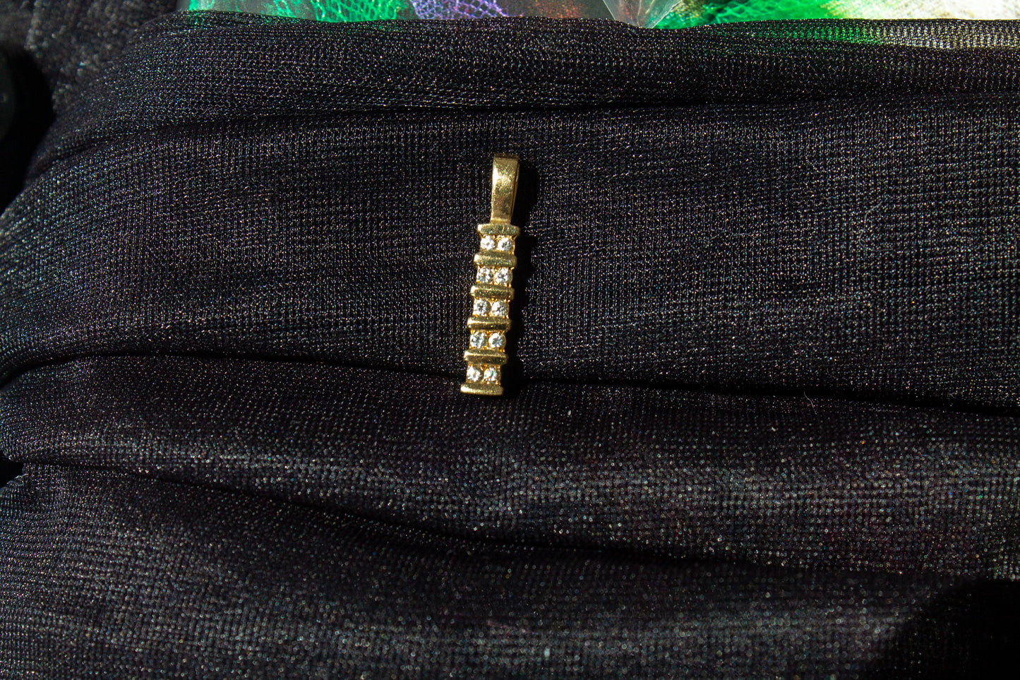 14k Diamond Bar Charm