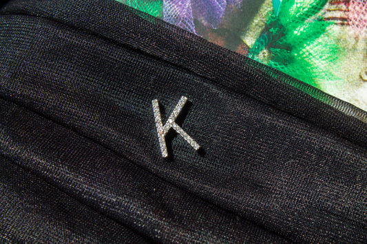 14k Diamond K charm
