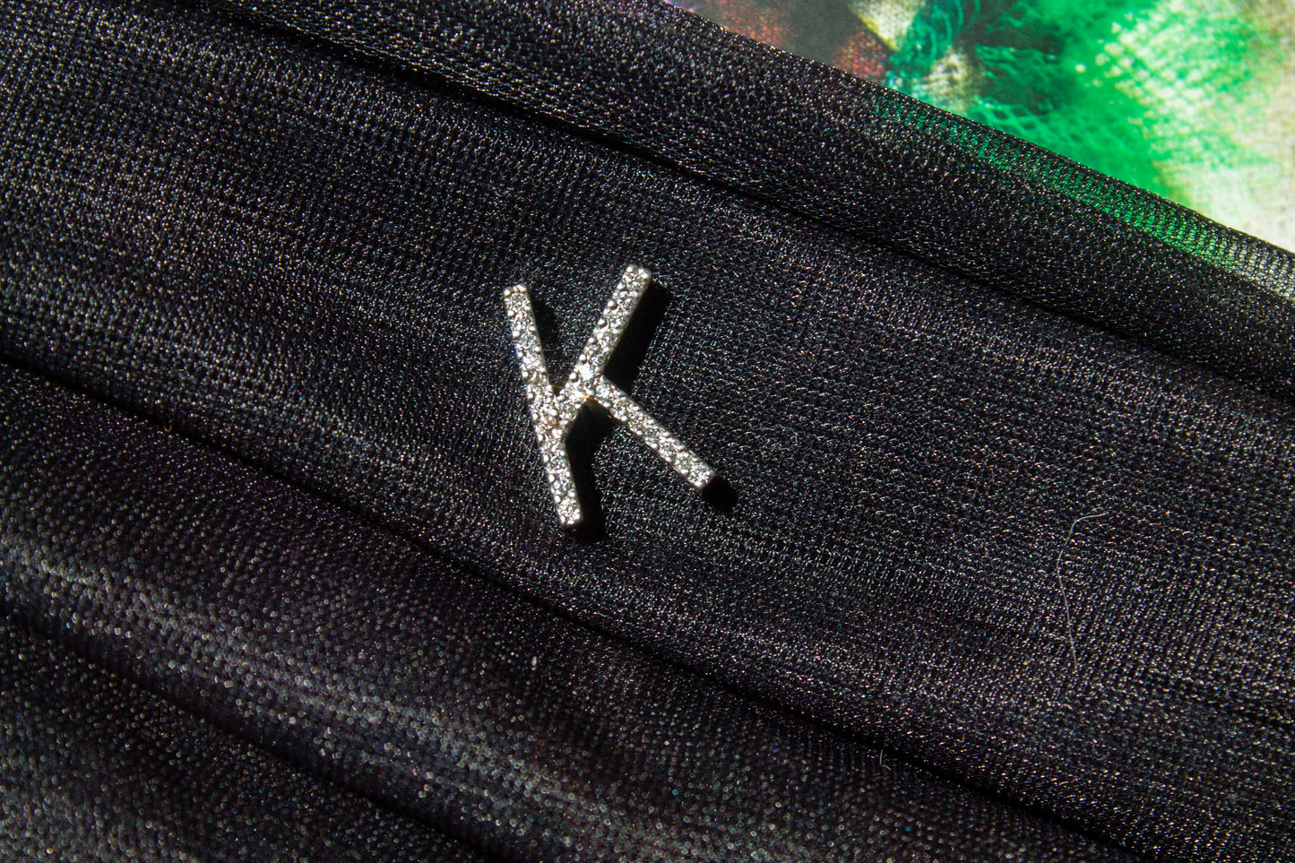 14k Diamond K charm