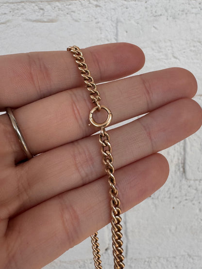 14k Warm Rose Gold Curb Chain-16.75"