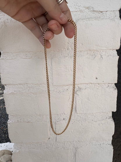 14k Warm Rose Gold Curb Chain-16.75"