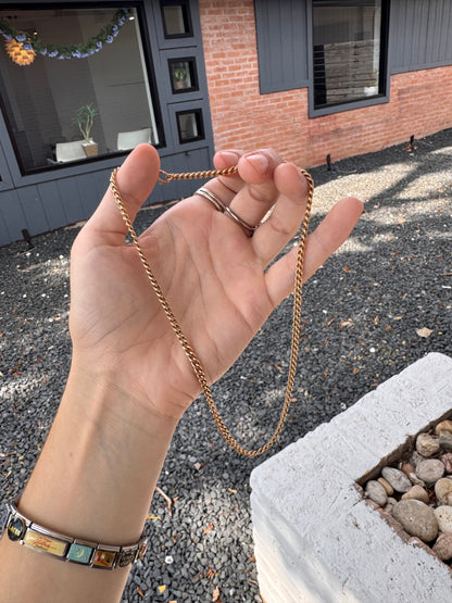 14k Warm Rose Gold Curb Chain-16.75"