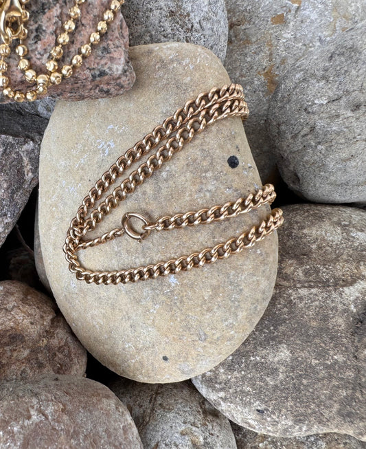 14k Warm Rose Gold Curb Chain-16.75"