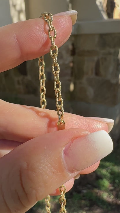 14k paperclip chain-30"