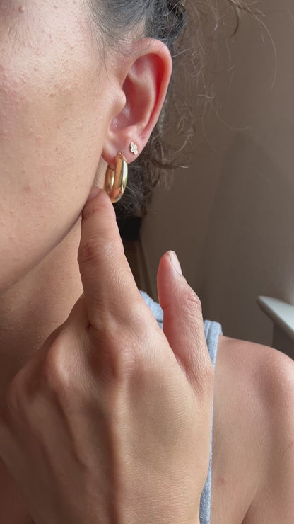 14k tube hoops