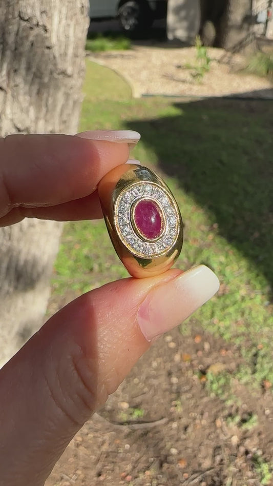 18k ruby cabochon ring