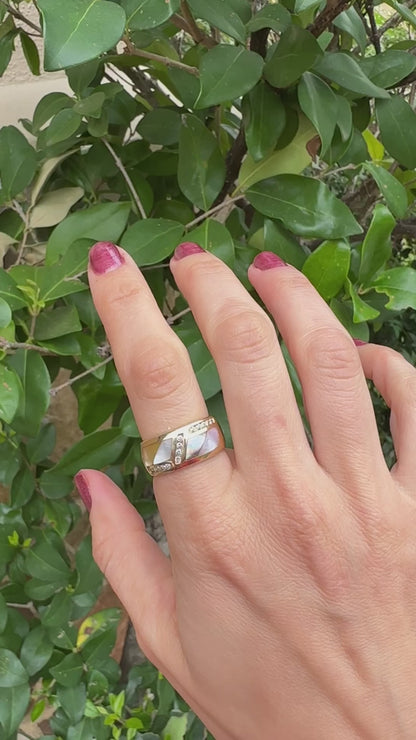 14k mother of pearl inlay ring