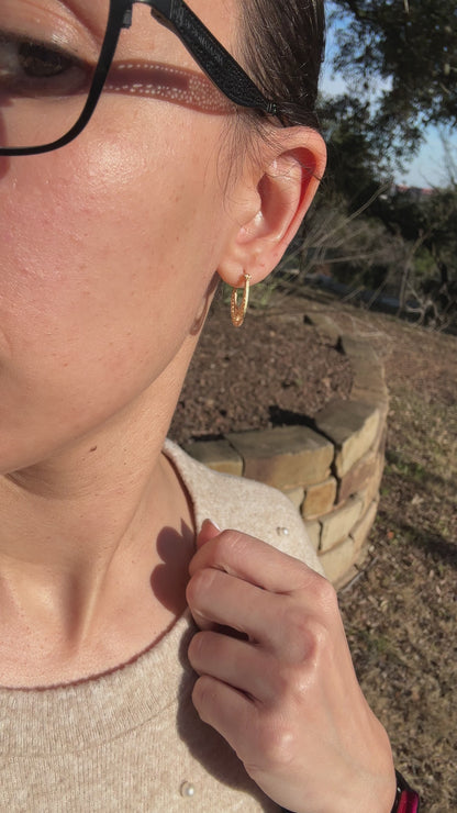 14k open network earrings