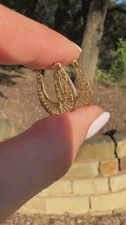 14k open network earrings