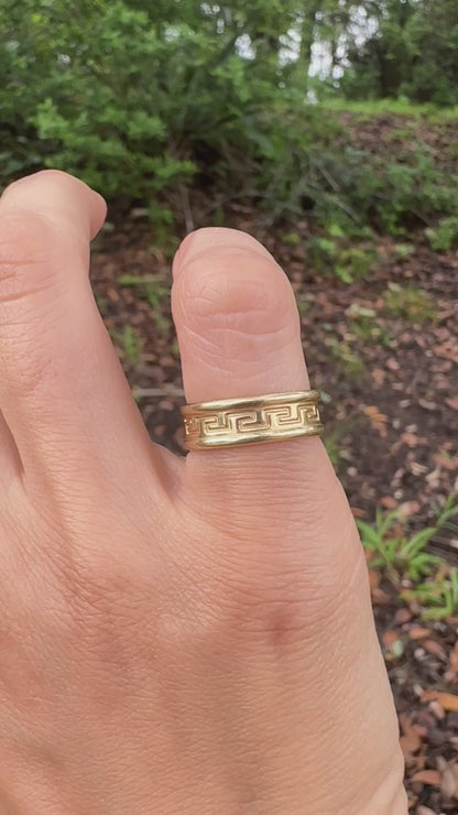 14k Greek Key Band