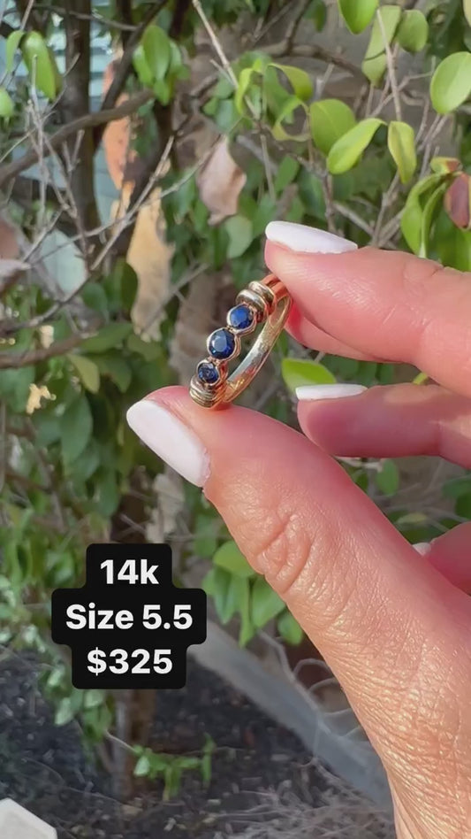 14k sapphire band size 5.5