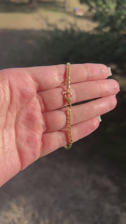 18k tight curb bracelet=7.5"