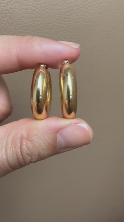 14k tube hoops