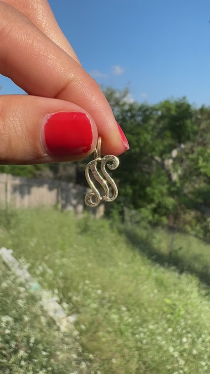 14k "N" charm