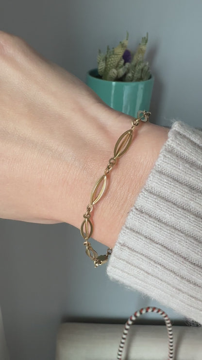 18k 7” fancy link bracelet