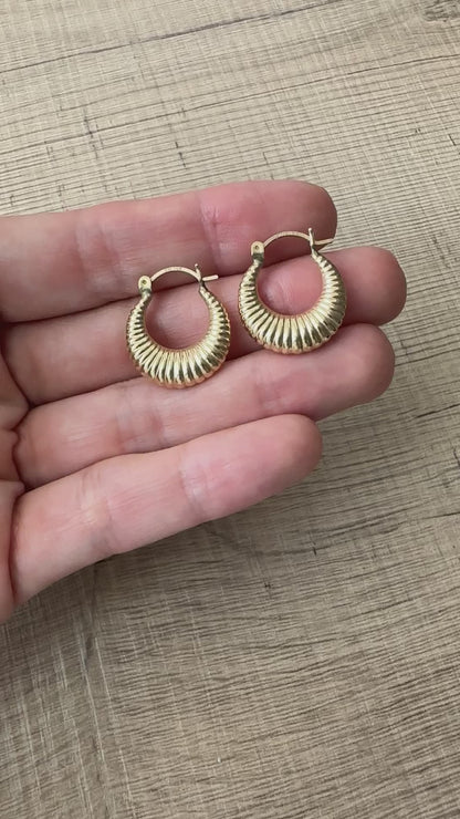 14k small shrimp hoops