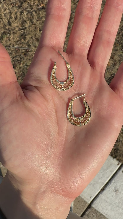 14k open network earrings