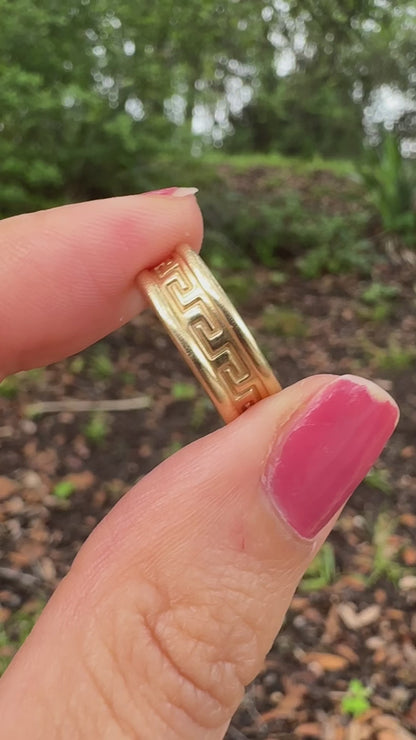 14k Greek Key Band