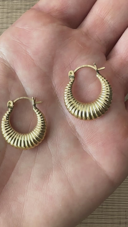 14k small shrimp hoops