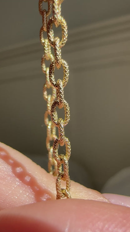 14k paperclip chain-30"